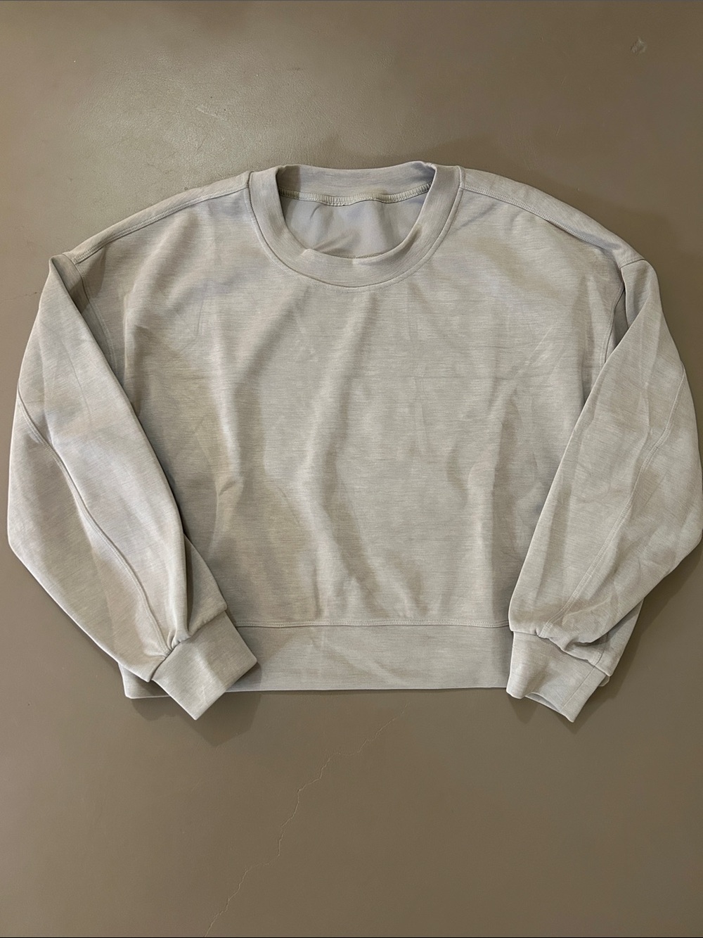 Lululemon Softstreme Perfectly Oversized Cropped Crew 8 Riverstone Pullover